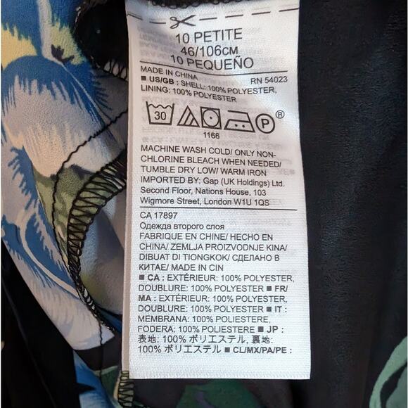 Banana Republic Satin Floral Asymmetrical Strappy Wrap Ruffle Midi Dress, sz 10P - Picture 8 of 8